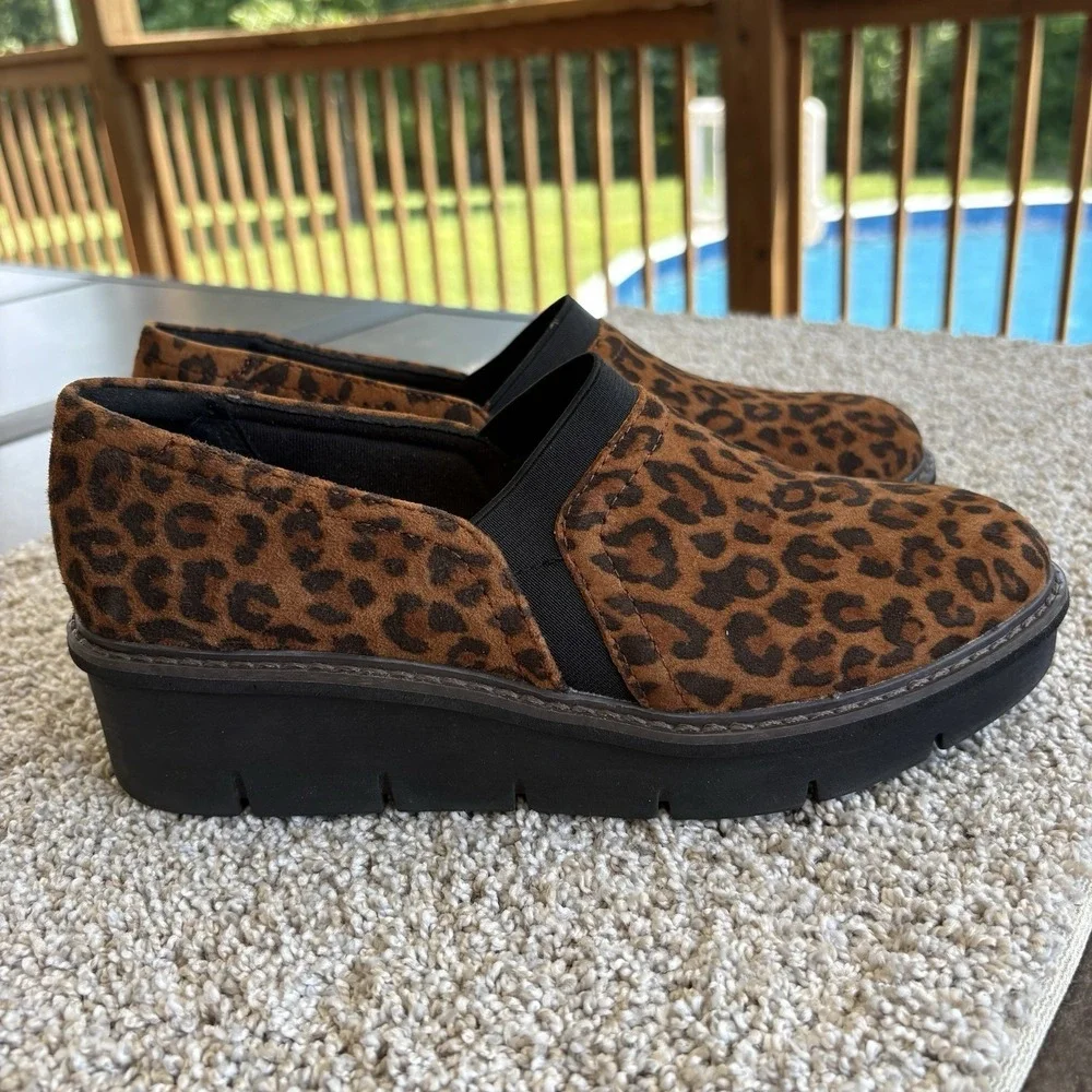 Clarks Airabell Mid Leopard Print Wedges Women's 8 M UK 5.5 D